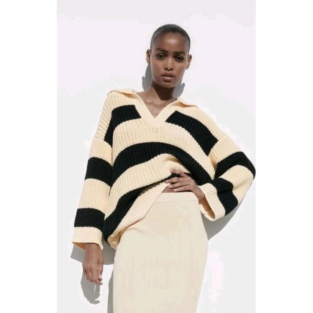ZARA Knit Sweater NWT Size M-L Chunky Apres Ski Boho Cabincore Lagenlook